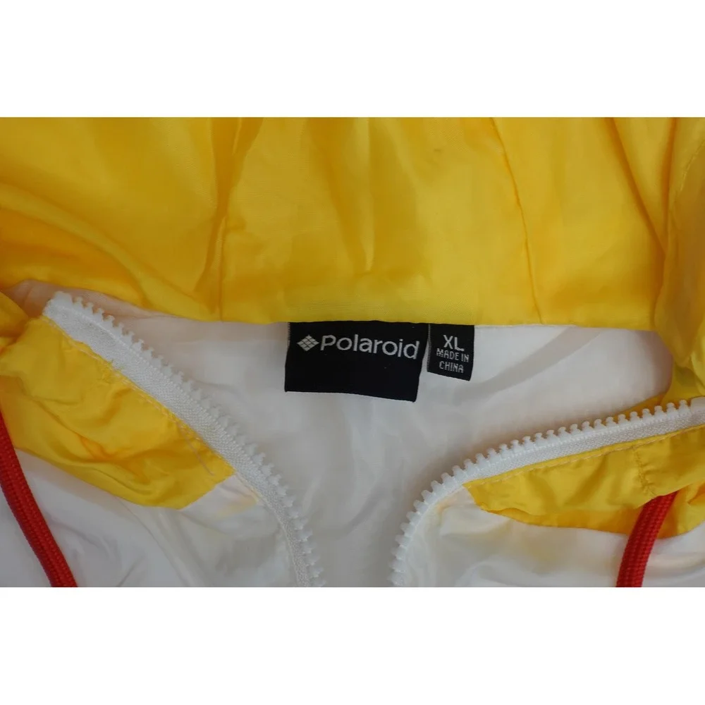 Polaroid Jacket Mens XL Multicolor Hooded 1/4 Zip Windbreaker Colorblock Logo
